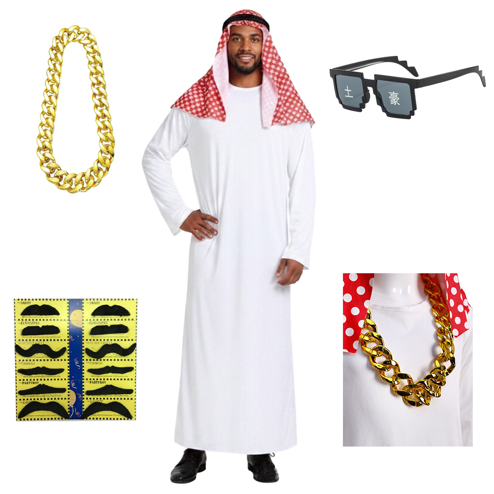 Sunglass Retainer Cord - Men's Arab Cosplay Robe Golden Chain