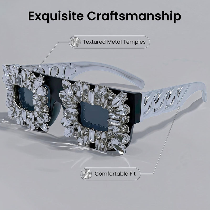 Exaggerated Bling Rhinestone S - Sunglass Retainer Cord 评论和价格