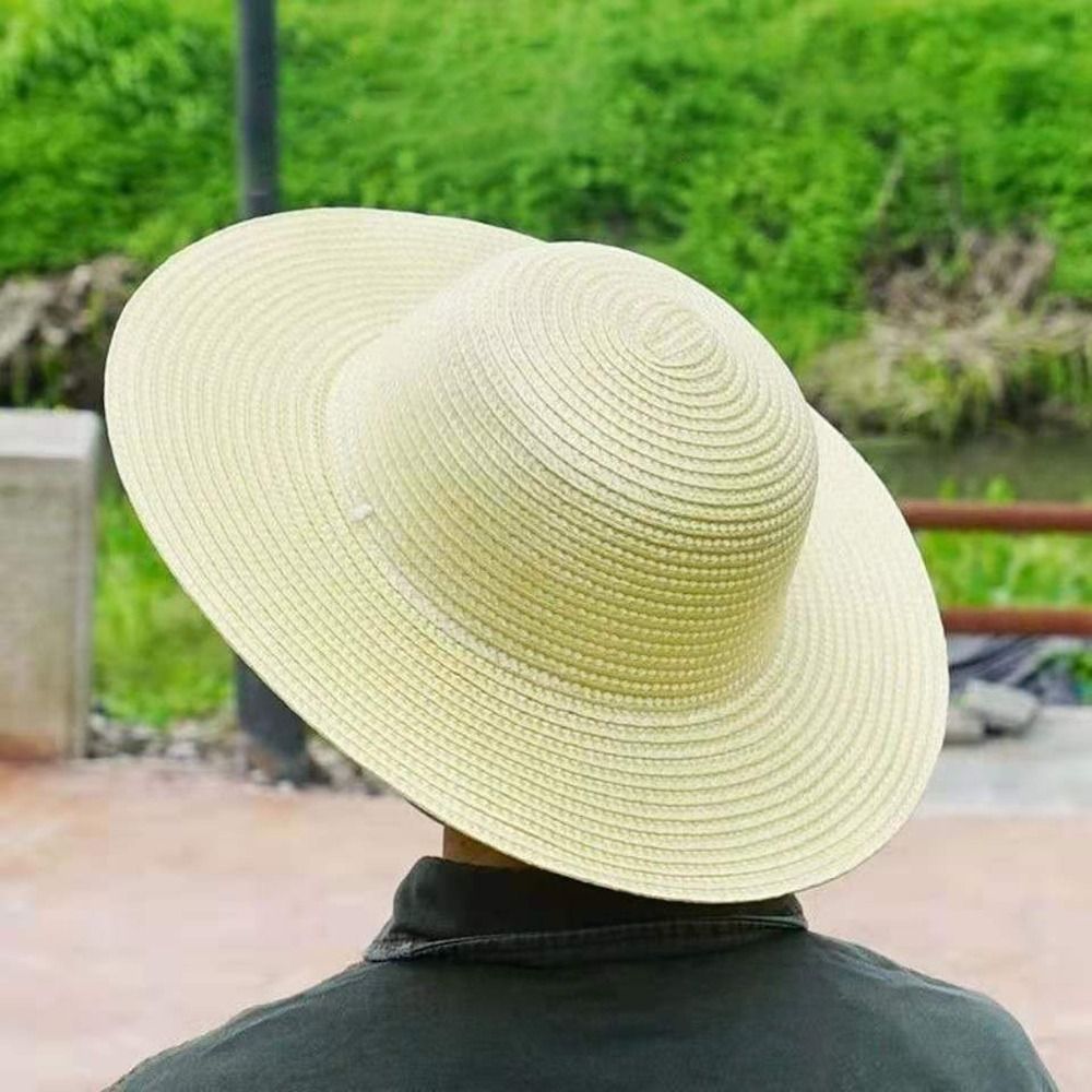 Summer Wide Brim Straw Hat wit - Bucket Hat Straw 评论和价格